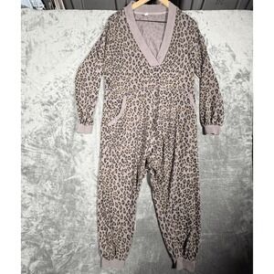 Free People Womens Jumpsuit Intimately Leopard Print Gray XS Loungewear